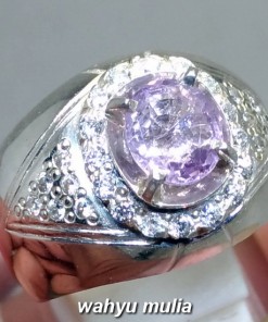 foto Cincin Batu permata Ungu Purple Safir Srilangka Ceylon asli bersertifikat memo harga khasiat ciri_2