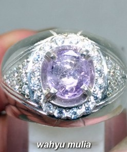 foto Cincin Batu permata Ungu Purple Safir Srilangka Ceylon asli bersertifikat memo harga khasiat ciri_3