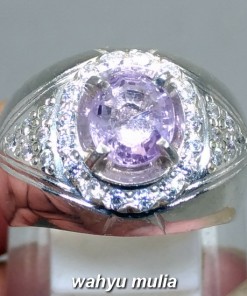 foto Cincin Batu permata Ungu Purple Safir Srilangka Ceylon asli bersertifikat memo harga khasiat ciri_4