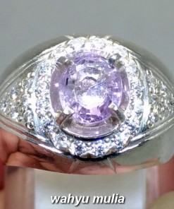 foto Cincin Batu permata Ungu Purple Safir Srilangka Ceylon asli bersertifikat memo harga khasiat ciri_5