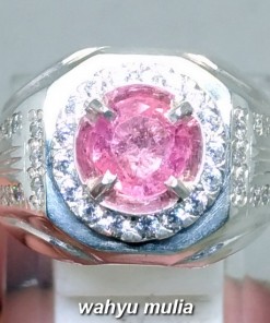 foto model Cincin Batu Permata Natural Pink Safir Ceylon Srilangka asli khasiat harga ciri ber sertifikat memo_5
