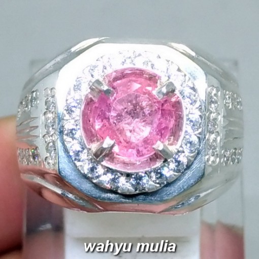 foto model Cincin Batu Permata Natural Pink Safir Ceylon Srilangka asli khasiat harga ciri ber sertifikat memo_5