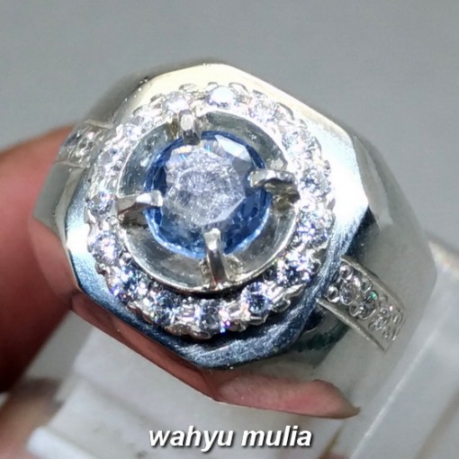 gambar Batu Cincin Permata Natural Blue Safir Ceylon Srilangka asli khasiat harga ciri_1