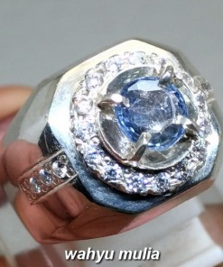 gambar Batu Cincin Permata Natural Blue Safir Ceylon Srilangka asli khasiat harga ciri_2