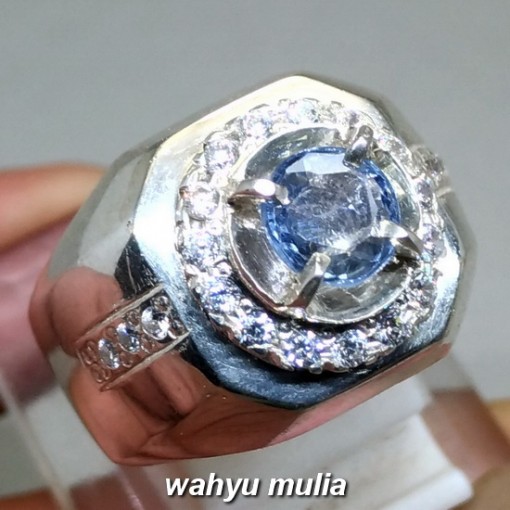 gambar Batu Cincin Permata Natural Blue Safir Ceylon Srilangka asli khasiat harga ciri_2