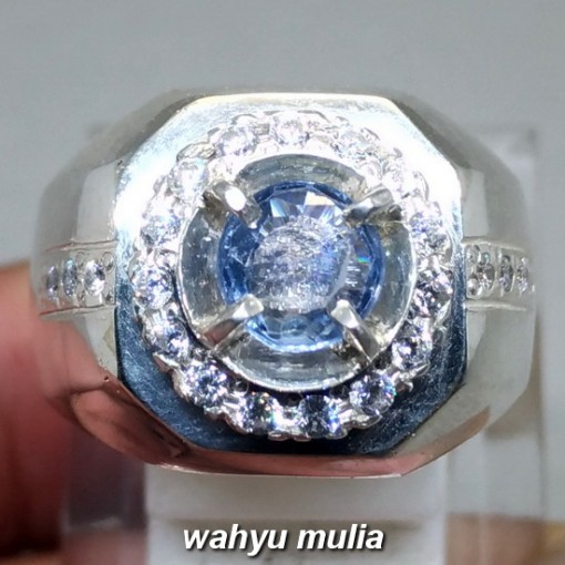 gambar Batu Cincin Permata Natural Blue Safir Ceylon Srilangka asli khasiat harga ciri_4