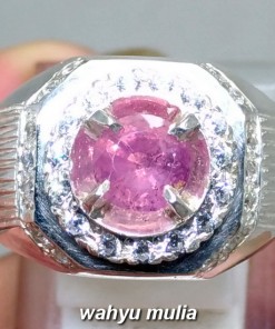 gambar Batu Cincin Permata Natural Purplish Pink Safir Srilangka Ceylon asli harga khasiat ciri langka_2