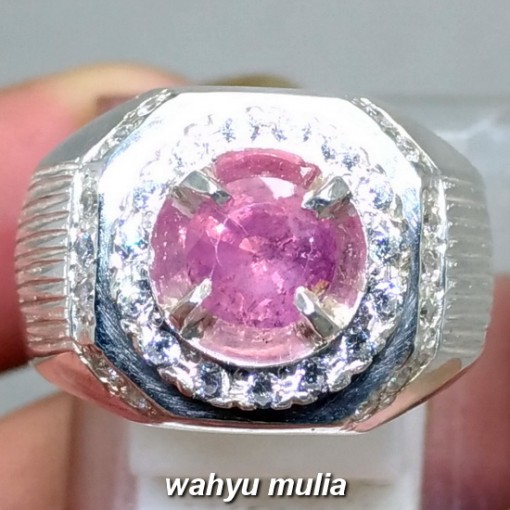 gambar Batu Cincin Permata Natural Purplish Pink Safir Srilangka Ceylon asli harga khasiat ciri langka_2