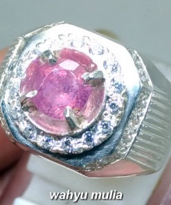 gambar Batu Cincin Permata Natural Purplish Pink Safir Srilangka Ceylon asli harga khasiat ciri langka_3