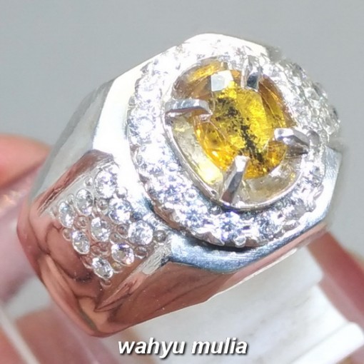 gambar Batu Cincin Permata Natural Yellow Safir Yakut Kendit Ceylon Asli bersertifikat memo khasiat ciri srilangka harga_1