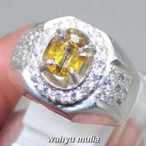 gambar Batu Cincin Permata Natural Yellow Safir Yakut Kendit Ceylon Asli bersertifikat memo khasiat ciri srilangka harga_3
