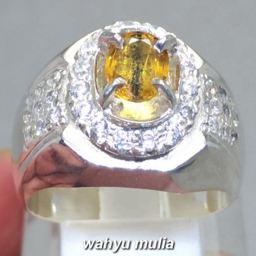 gambar Batu Cincin Permata Natural Yellow Safir Yakut Kendit Ceylon Asli bersertifikat memo khasiat ciri srilangka harga_4