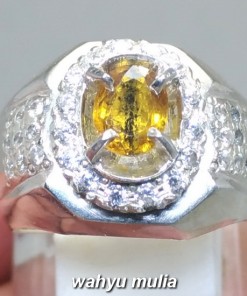 gambar Batu Cincin Permata Natural Yellow Safir Yakut Kendit Ceylon Asli bersertifikat memo khasiat ciri srilangka harga_5