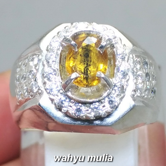 Batu Cincin Permata Natural Yellow Safir Yakut Kendit 