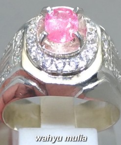 gambar Batu Cincin Permata Safir Pink Ceylon Srilangka asli natural ciri manfaat harga sertifikat bagus_3