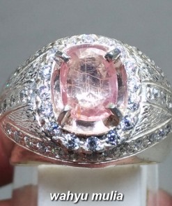 gambar Batu Cincin Permata orangy Pink Safir Paparadscha ceylon srilangka asli natural ber memo sertifikat harga manfaat ciri asal_2