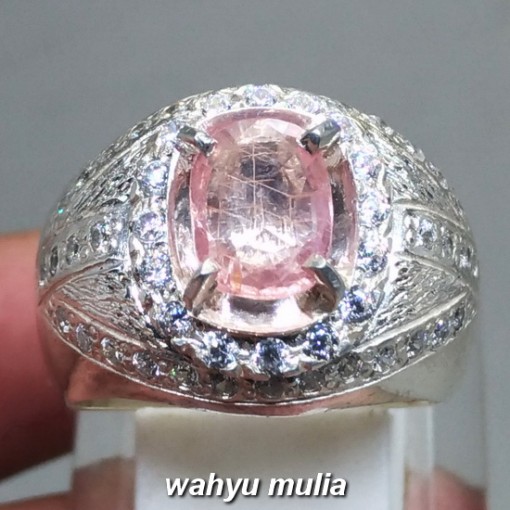 gambar Batu Cincin Permata orangy Pink Safir Paparadscha ceylon srilangka asli natural ber memo sertifikat harga manfaat ciri asal_2
