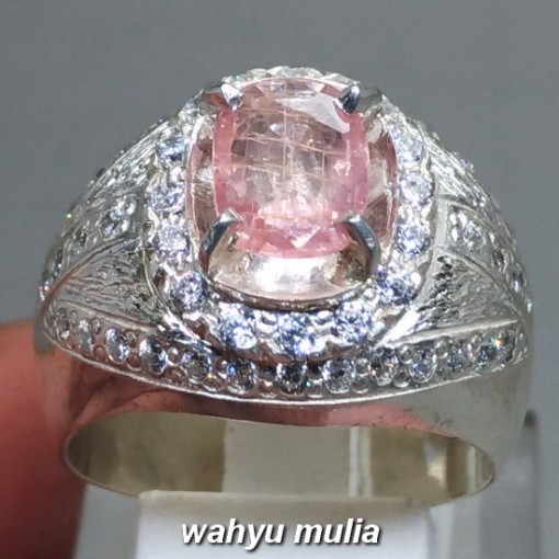 gambar Batu Cincin Permata orangy Pink Safir Paparadscha ceylon srilangka asli natural ber memo sertifikat harga manfaat ciri asal_4