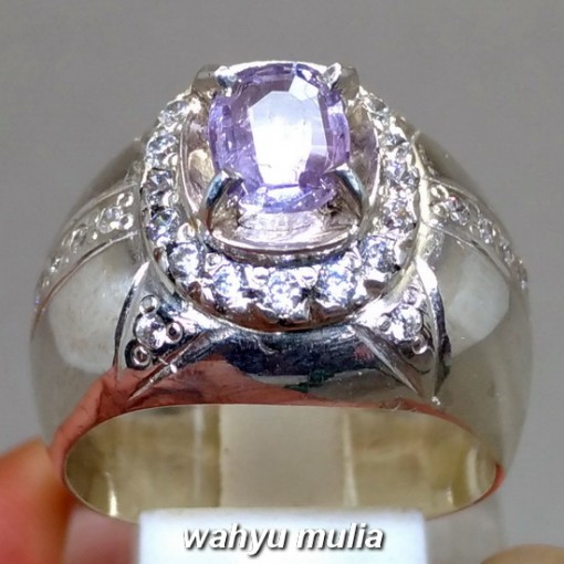 gambar Batu Cincin Purple Safir Srilangka Ceylon ungu asli khasiat harga ciri bersertifikat memo_7