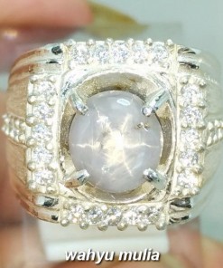 gambar Batu Cincin Permata White Star Safire ceylon Srilangka Asli natural bersertifikat bagus harga khasiat ciri blue _7