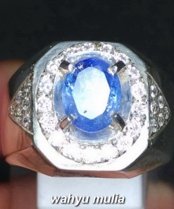Cincin Batu Permata Natural Blue Safir Srilangka Ceylon Asli harga khasiat ciri foto bersertifikat memo_2