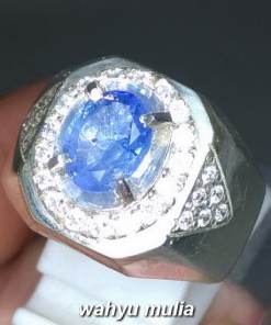 Cincin Batu Permata Natural Blue Safir Srilangka Ceylon Asli harga khasiat ciri foto bersertifikat memo_3