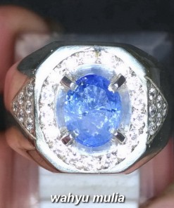Cincin Batu Permata Natural Blue Safir Srilangka Ceylon Asli harga khasiat ciri foto bersertifikat memo_4