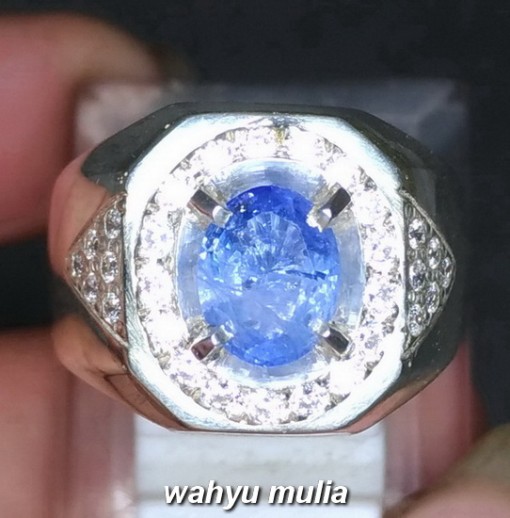 Cincin Batu Permata Natural Blue Safir Srilangka Ceylon Asli harga khasiat ciri foto bersertifikat memo_4