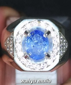Cincin Batu Permata Natural Blue Safir Srilangka Ceylon Asli harga khasiat ciri foto bersertifikat memo_5