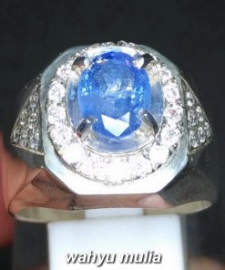 Cincin Batu Permata Natural Blue Safir Srilangka Ceylon Asli harga khasiat ciri foto bersertifikat memo_6
