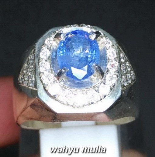 Cincin Batu Permata Natural Blue Safir Srilangka Ceylon Asli harga khasiat ciri foto bersertifikat memo_6