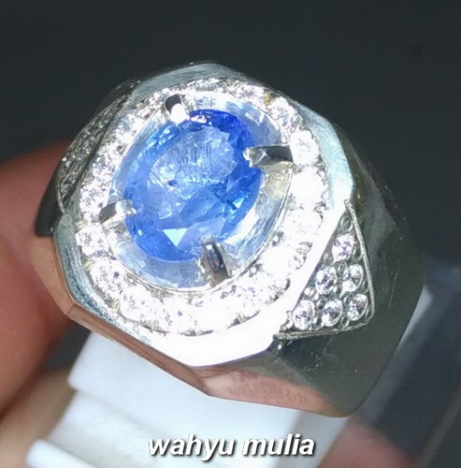 Cincin Batu Permata Natural Blue Safir Srilangka Ceylon Asli harga khasiat ciri foto bersertifikat memo_7