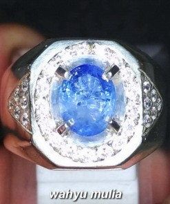 Cincin Batu Permata Natural Blue Safir Srilangka Ceylon Asli harga khasiat ciri foto bersertifikat memo_8