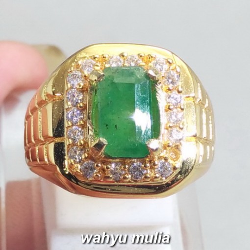 gambar Batu Cincin Permata Hijau Zamrud Emerald Beryl Kotak Asli jamrud harga murah ciri khasiat hijau tua_4