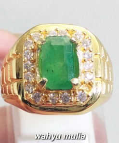 gambar Batu Cincin Permata Hijau Zamrud Emerald Beryl Kotak Asli jamrud harga murah ciri khasiat hijau tua_5
