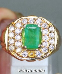 gambar Cincin Batu Natural Zamrud Colombia Emerald Beryl Kotak Bersertifikat Asli bagus memo sertifikat octagon ciri harga khasiat tua_5
