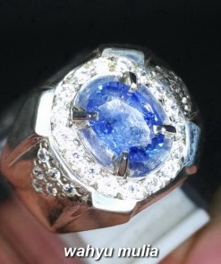 harga gambar Batu Cincin Natural Blue Safir Ceylon Srilangka Asli bersertifikat memo jual burma star royal khasiat _2