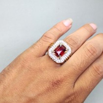 Batu Cincin Permata Natural Merah Garnet Asli  Kode 1278 