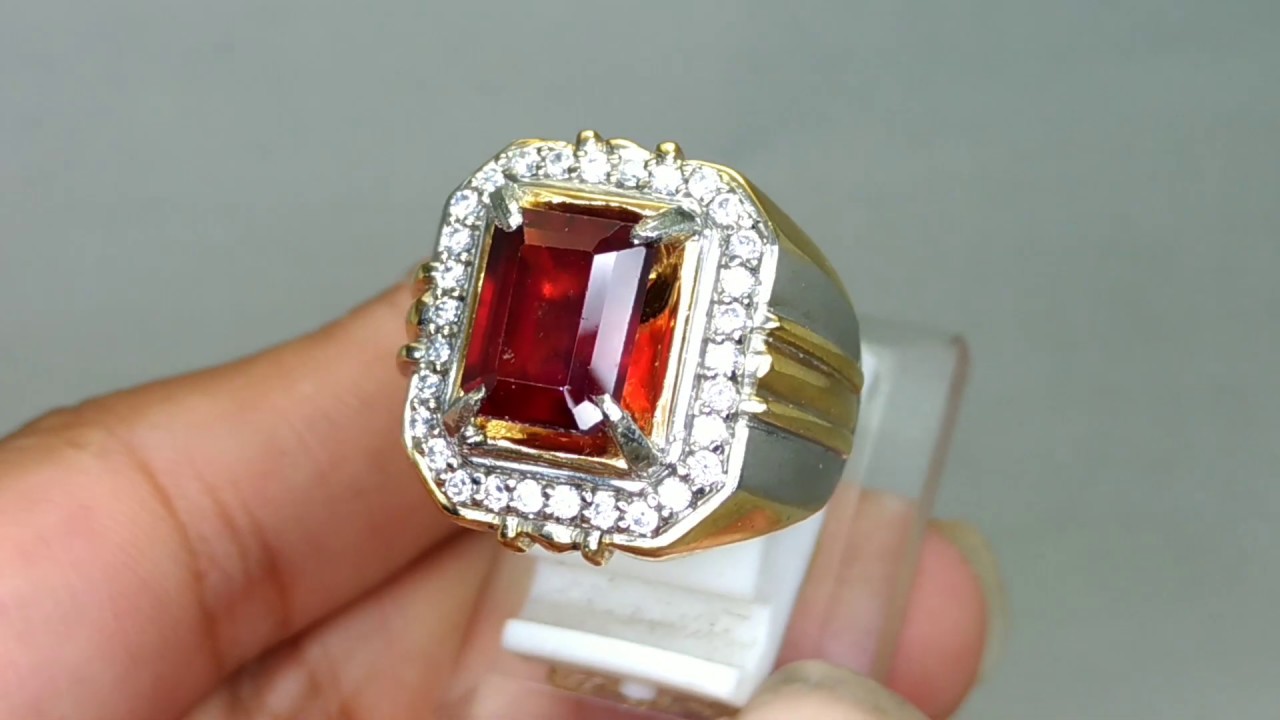  Batu  Cincin Permata Natural Merah Garnet Asli Kode 1278 