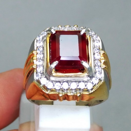 jual gambar Cincin Batu Akik Natural Red Garnet Asli bersertifikat harga murah ciri jenis kegunaan ceylon srilangka memo _3