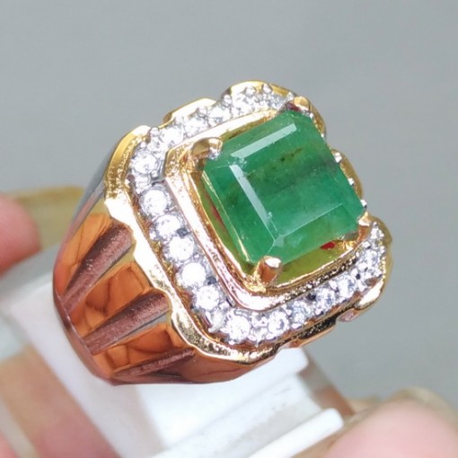 jual gambar Cincin Batu Natural Jamrud Emerald Beryl Kotak Asli bersertifikat memo zambia colombia ciri jenis manfaat palsu _1