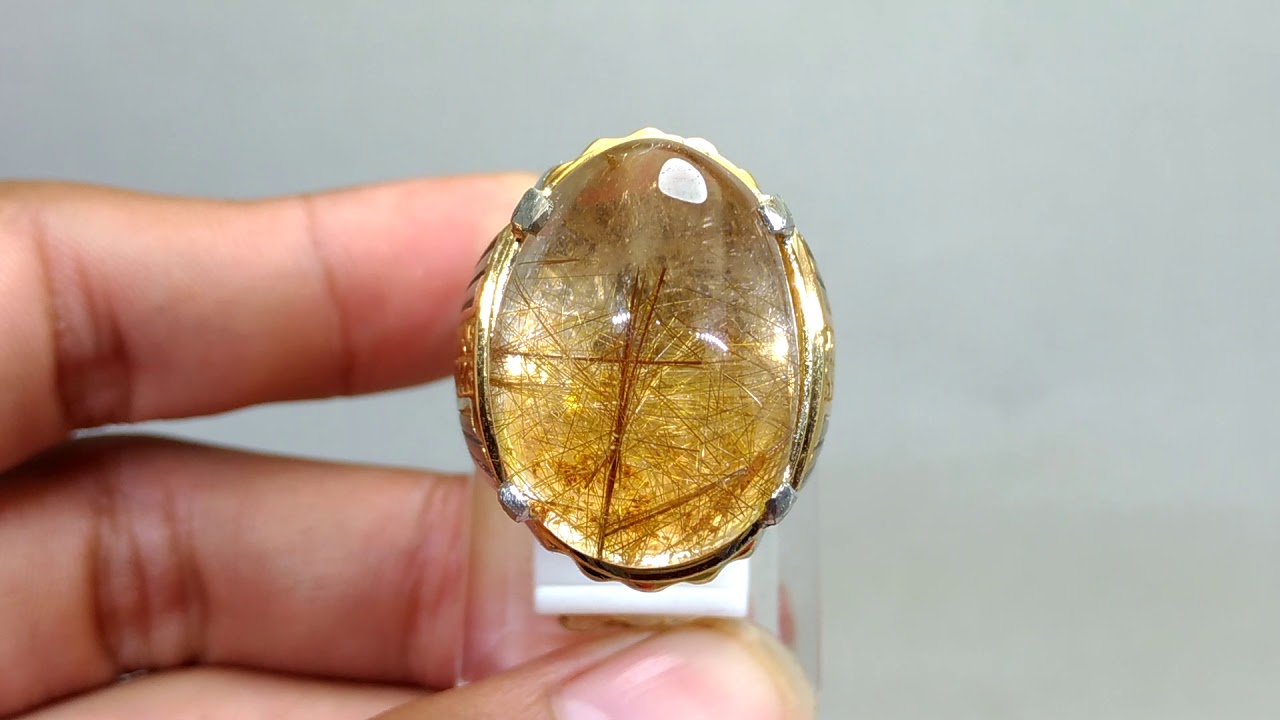 Cincin Batu Kecubung Rambut Sedana Emas Asli Kode 1294 