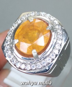 foto jual Batu Cincin Permata Yellow sapphire Yakut Asli natural memo sertifikat ceylon burma afrika ciri khasiat harga_1