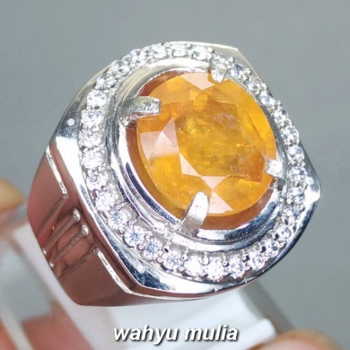 foto jual Batu Cincin Permata Yellow sapphire Yakut Asli natural memo sertifikat ceylon burma afrika ciri khasiat harga_2