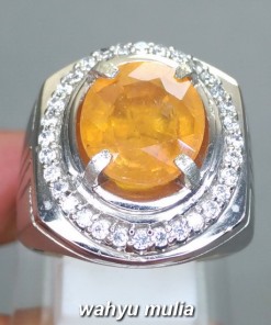 foto jual Batu Cincin Permata Yellow sapphire Yakut Asli natural memo sertifikat ceylon burma afrika ciri khasiat harga_3