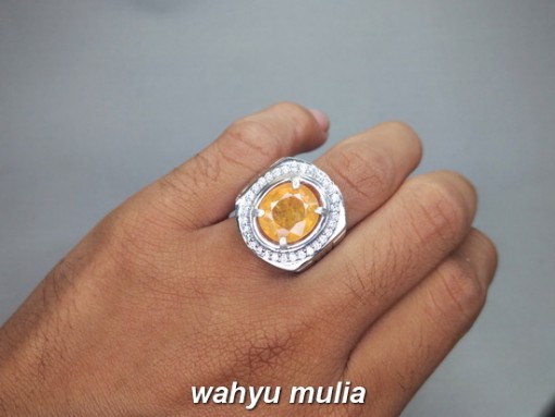 foto jual Batu Cincin Permata Yellow sapphire Yakut Asli natural memo sertifikat ceylon burma afrika ciri khasiat harga_4