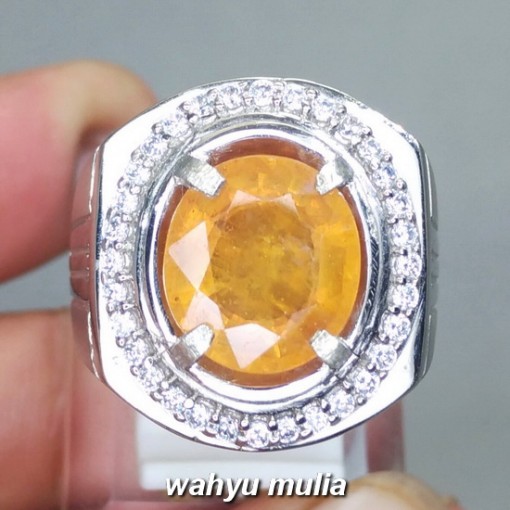 foto jual Batu Cincin Permata Yellow sapphire Yakut Asli natural memo sertifikat ceylon burma afrika ciri khasiat harga_5