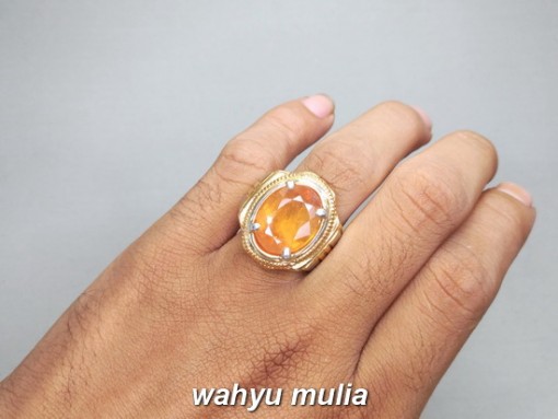 foto jual Cincin Batu Akik orange safir Yakut Asli bersertifikat natural burma afrika selon srilangka ciri harga kegunaan_4