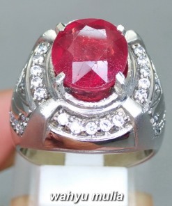 gambar Batu Cincin Permata Natural Ruby Corundum merah Asli dijual harga kegunaan asal ciri palsu bersertifikat murah berkualitas_3