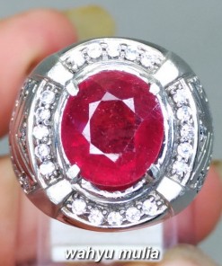 gambar Batu Cincin Permata Natural Ruby Corundum merah Asli dijual harga kegunaan asal ciri palsu bersertifikat murah berkualitas_5